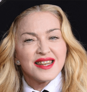 Madonna 2014 Gold Grill granny style